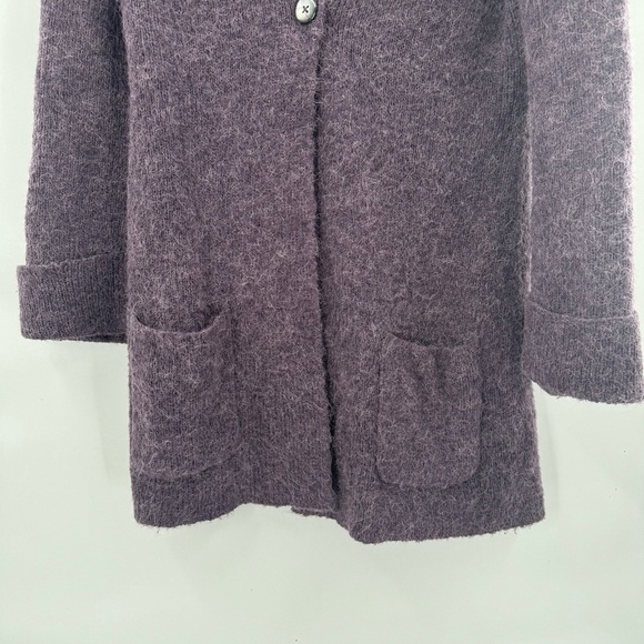 Soft surroundings Purple Ruffled Women's cardigan duster sweater size S - Picture 3 of 7